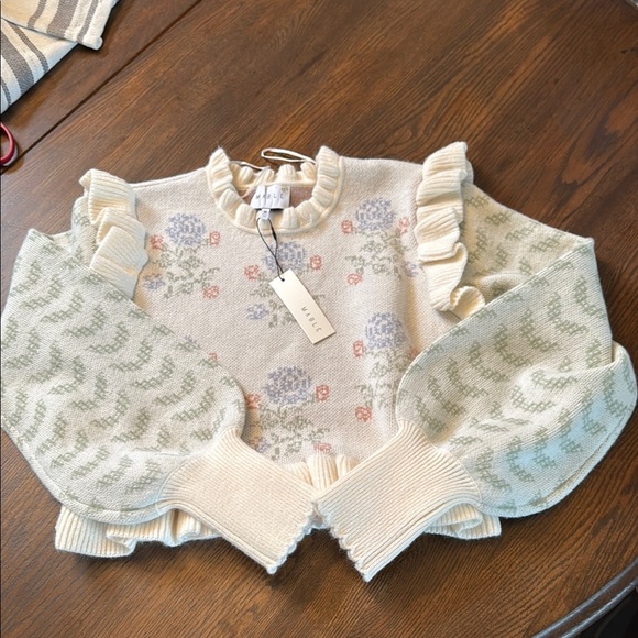 Mable Floral Knit Sweater and Skirt Set. Size Medium. New with tag - Picture 7 of 9